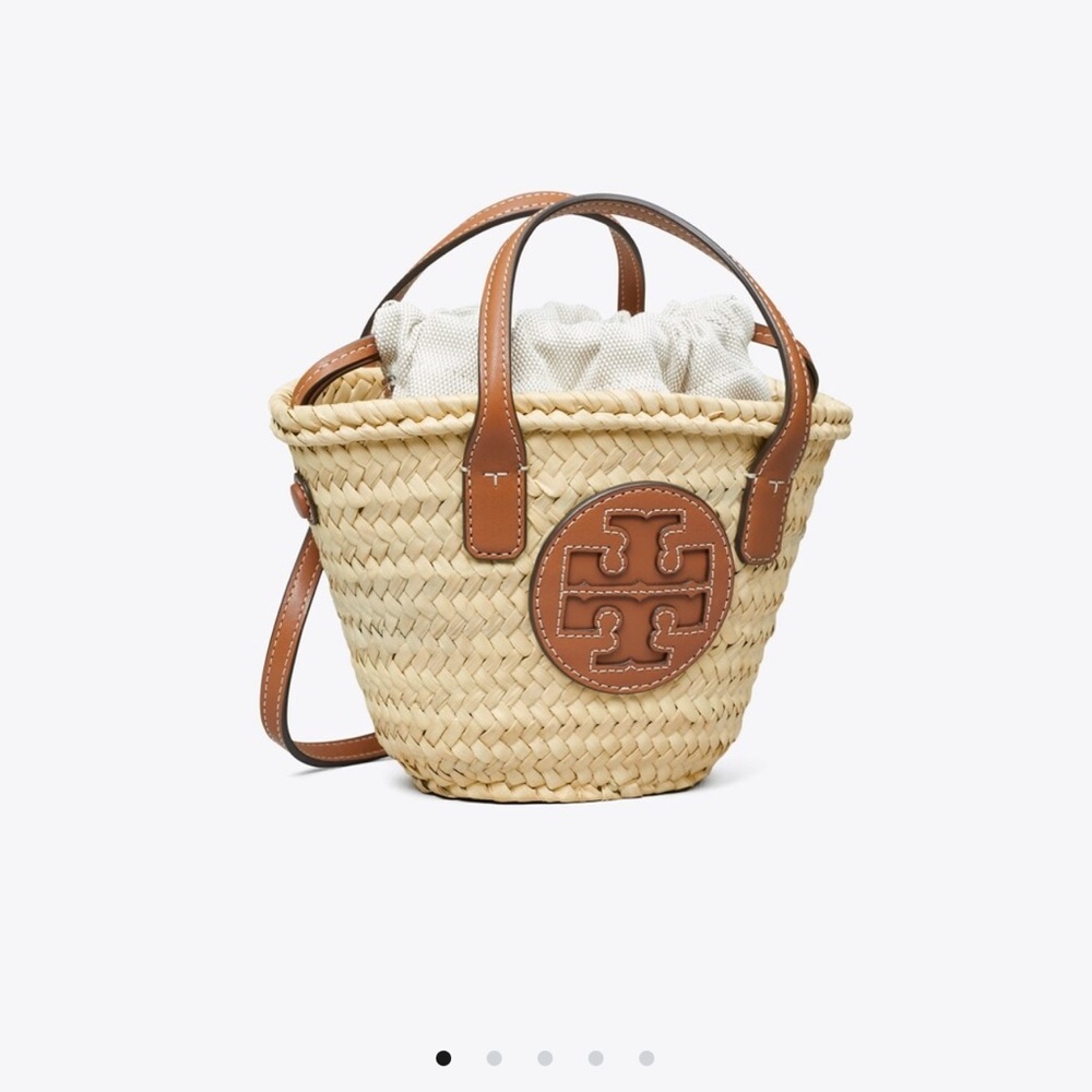 Tory Burch Tan Straw Bucket Bag